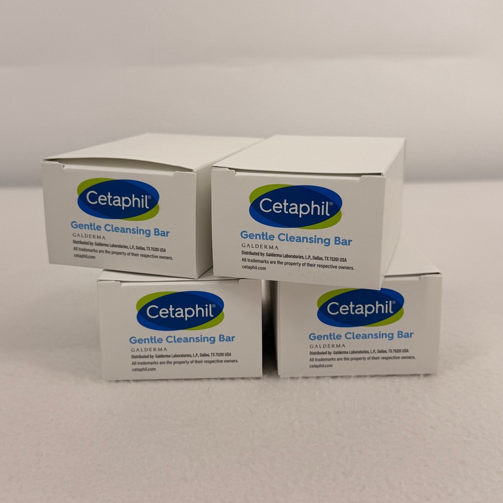 Cetaphil Gentle Cleansing Bar Lot of 4 Galderma Sensitive Skin Soap Free 4.5oz